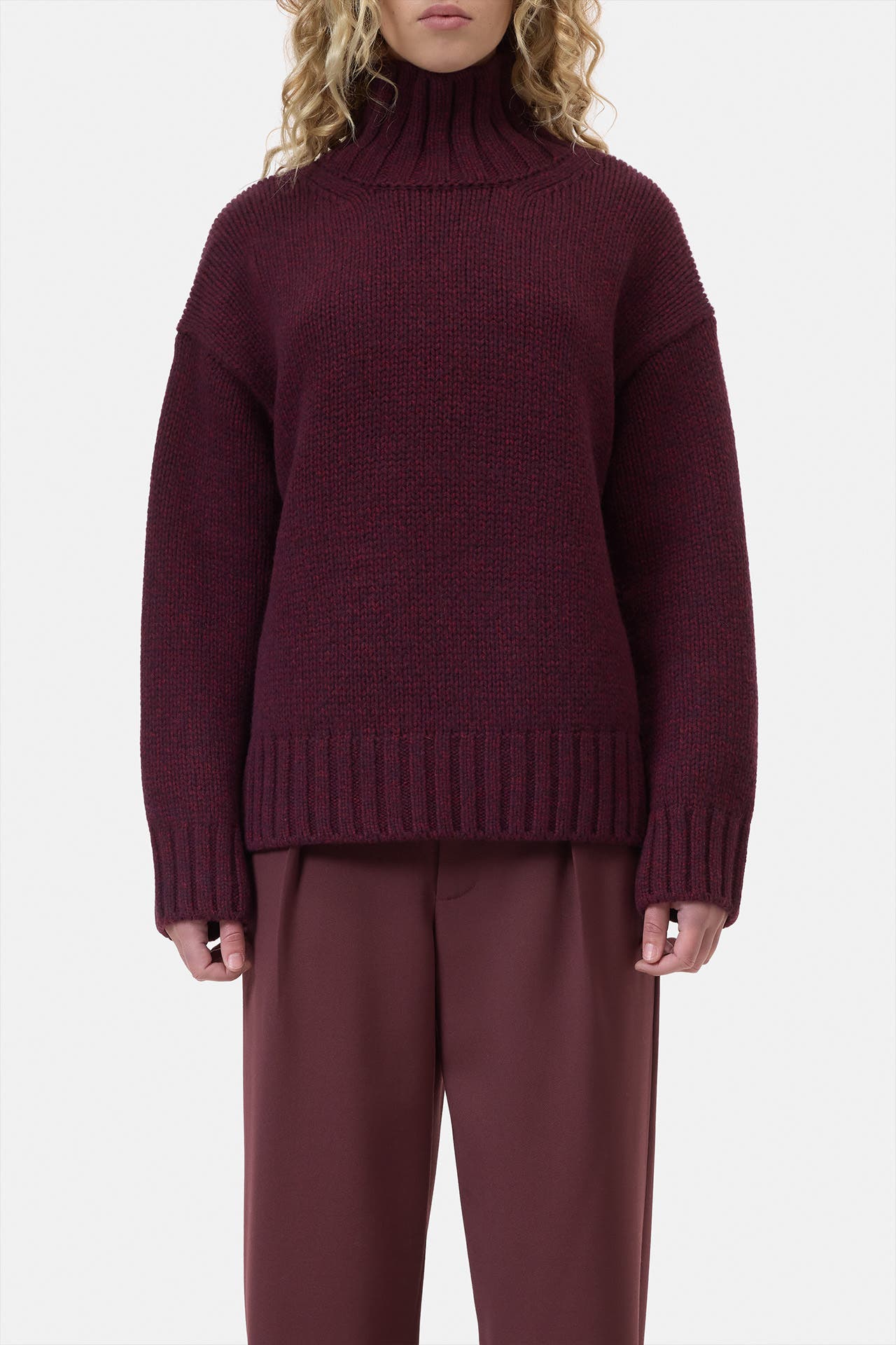 CLOSED Rollkragen-Wollpullover bordeaux, Bild 1