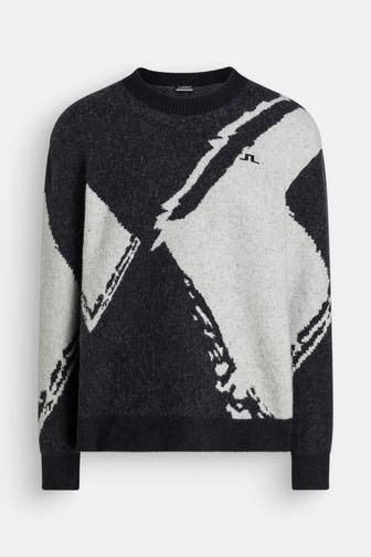 J.LINDEBERG SPORTSWEAR Wollmix-Pullover gemustert