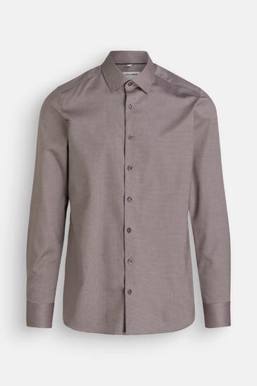 OLYMP Level Five Casual-Hemd taupe Slim Fit
