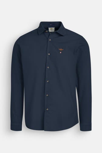 AERONAUTICA MILITARE Casual-Hemd graublau slim fit