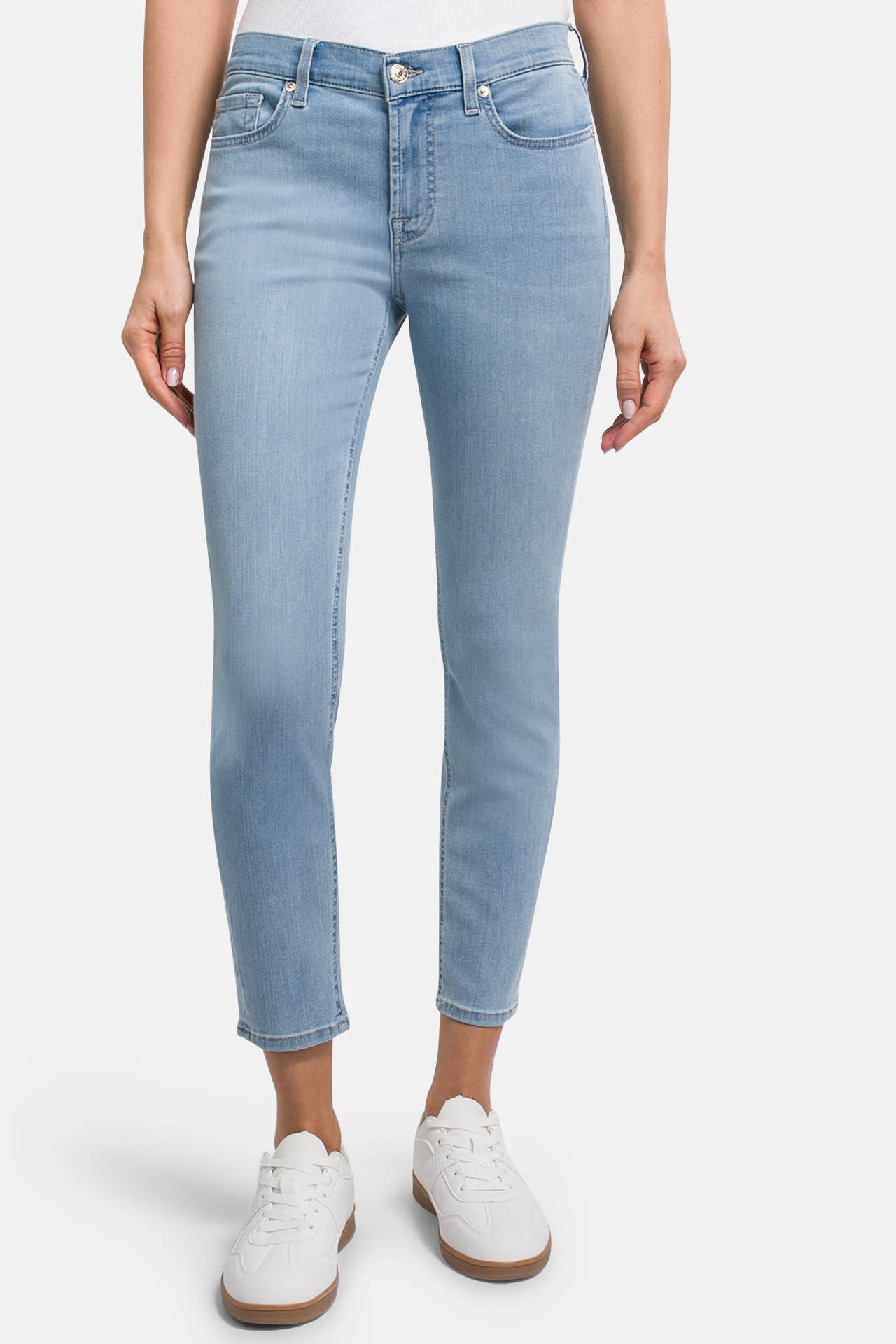 7 FOR ALL MANKIND Jeans hellblau skinny ankle, Bild 1