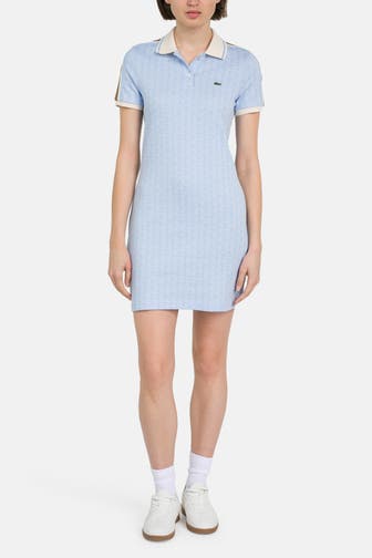 LACOSTE Polokleid hellblau gemustert
