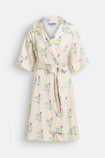 GANNI Wickelkleid floral gemustert