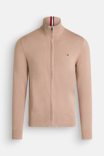 TOMMY HILFIGER Strickjacke hellbraun