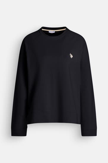 U.S. POLO ASSN. Sweatshirt 'Fleur' schwarz