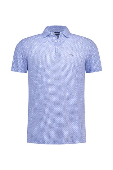 NEW ZEALAND AUCKLAND Polo-Shirt azurblau gemustert