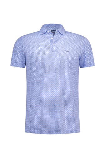 NEW ZEALAND AUCKLAND Polo-Shirt azurblau gemustert