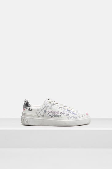 BALMAIN Leder-Sneaker mehrfabrig