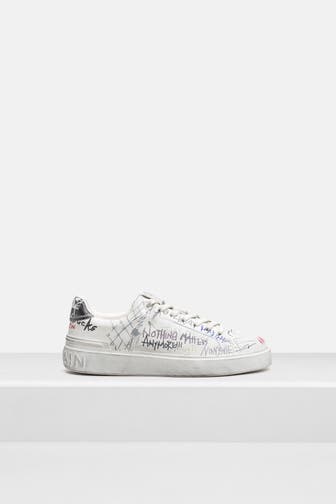 BALMAIN Leder-Sneaker mehrfabrig