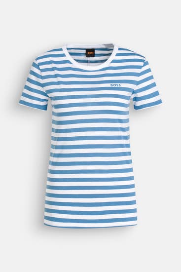 BOSS - T-Shirt 'Esla' gestreift