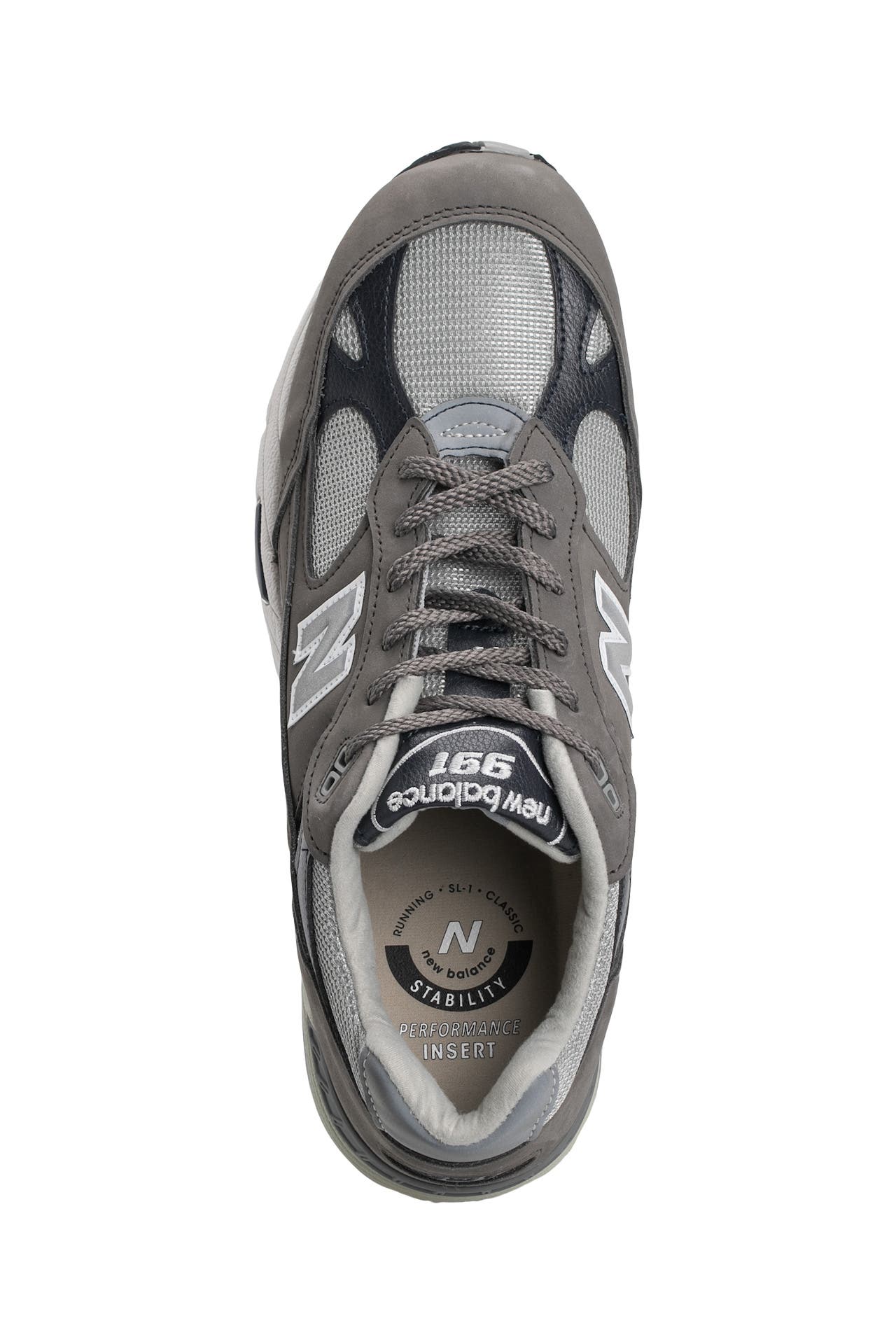 New balance leder silber top