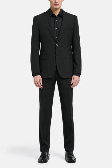 BOSS Wollmix-Anzug 'Jasper' schwarz