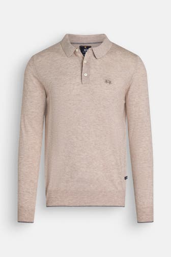 LA MARTINA Langarmpolo beige