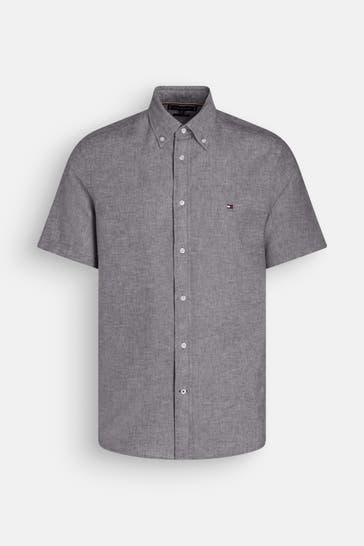 TOMMY HILFIGER Kurzarmhemd dunkelgrau