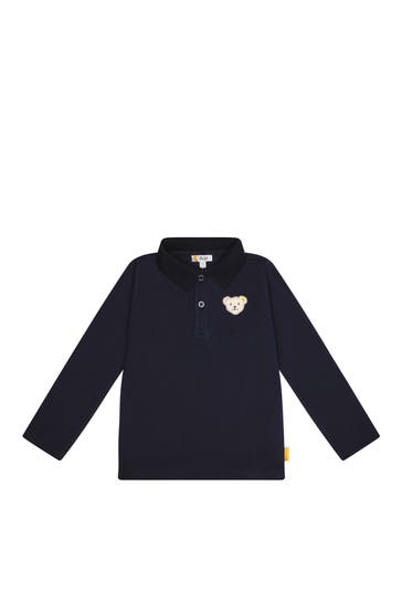 STEIFF Langarm-Polo nachtblau