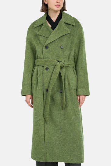 WOOD WOOD Wollmix-Mantel 'Freja' grün