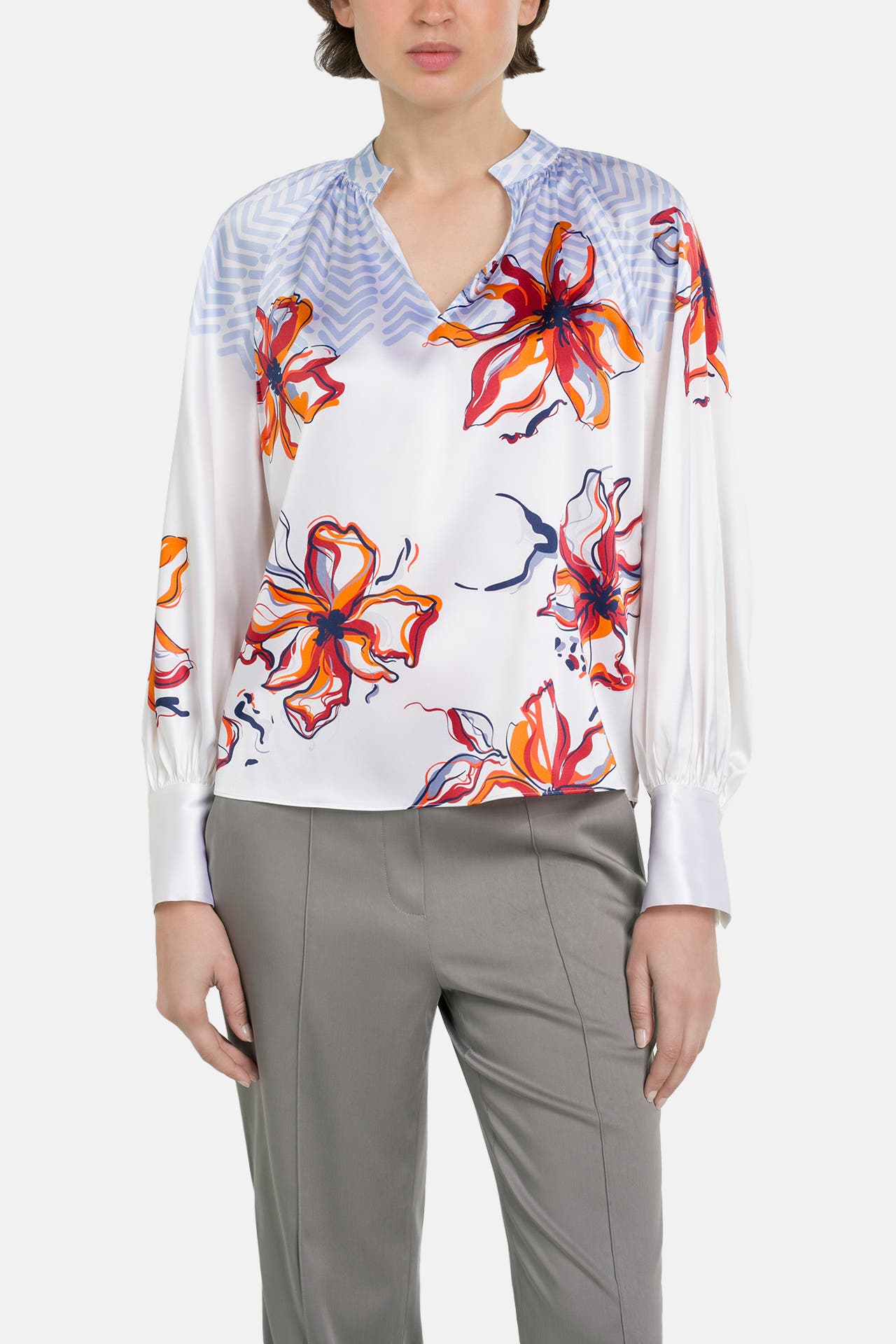 HERZENSANGELEGENHEIT Seidenmix-Blusenshirt floral, Bild 1