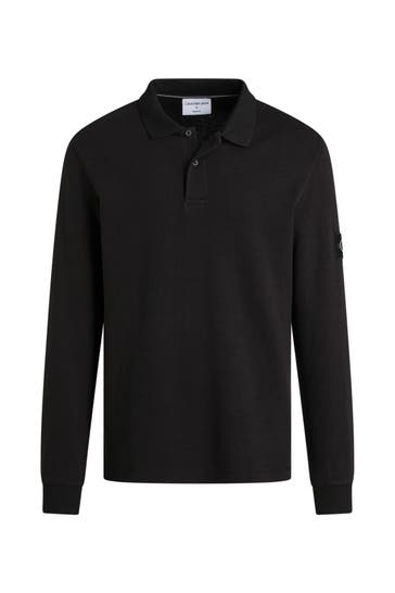 CK JEANS Langarm-Polo schwarz