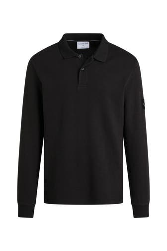 CK JEANS Langarm-Polo schwarz