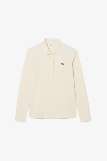 LACOSTE Langarm-Polo creme