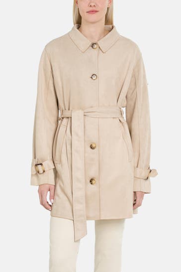 FRIEDA & FREDDIES NY Lederimitats-Trenchcoat beige