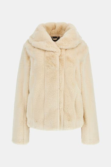 GUESS Kunstfelljacke 'Sophy' beige
