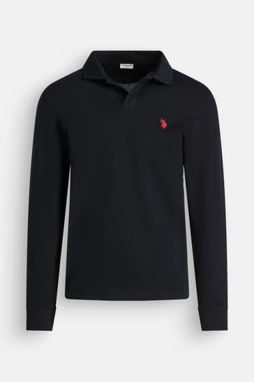 U.S. POLO ASSN. Langarm-Polo schwarz