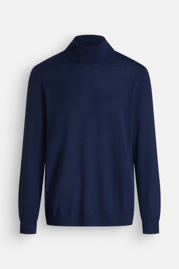 S.OLIVER Rollkragen-Wollpullover nachtblau