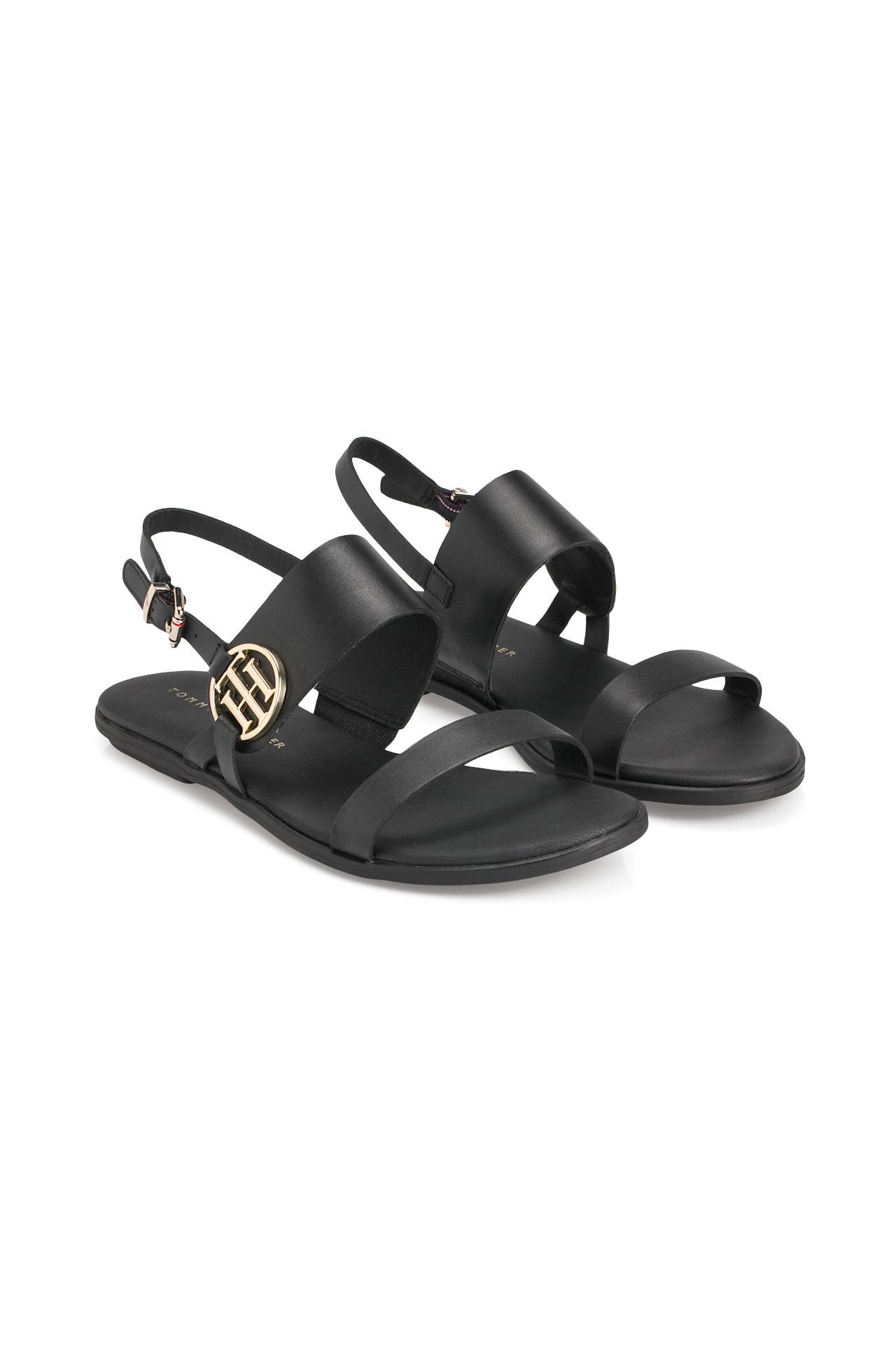 Black tommy hilfiger sandals clearance