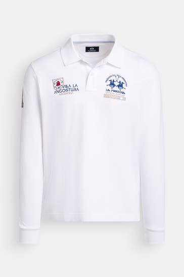 LA MARTINA Langarm-Polo weiß