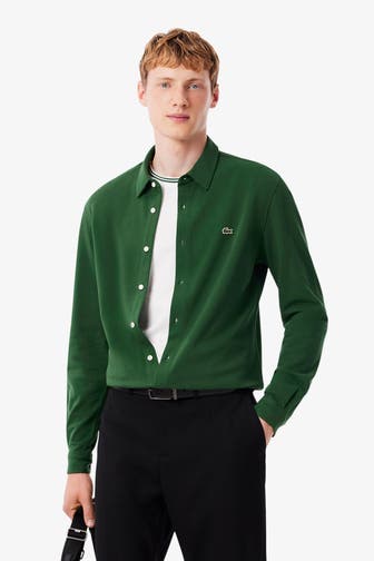 LACOSTE Langarm-Polo grün