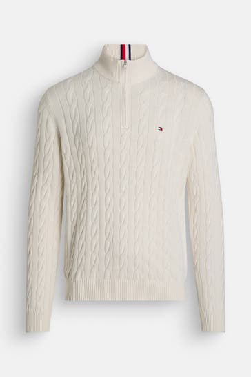 TOMMY HILFIGER Strick-Troyer ecru
