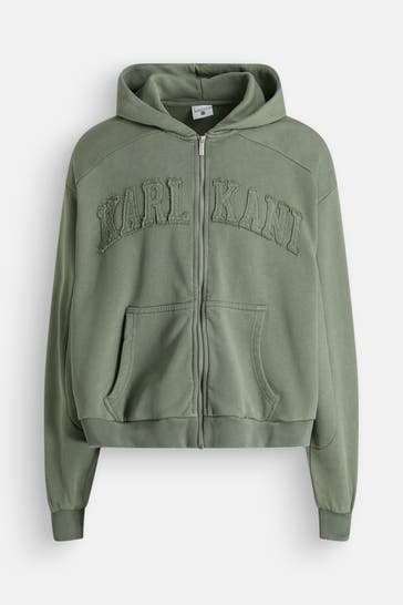 KARL KANI Sweatjacke oliv