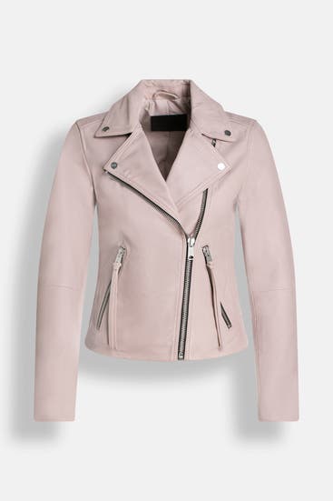 ALLSAINTS - Lederjacke 'Dalby' dunkelrosa