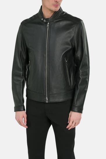 BOSS Lederjacke 'Mansell 1' schwarz