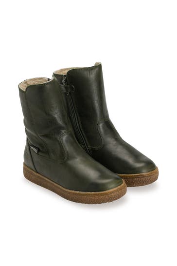 NATURINO Lederstiefel 'Tunderie' oliv