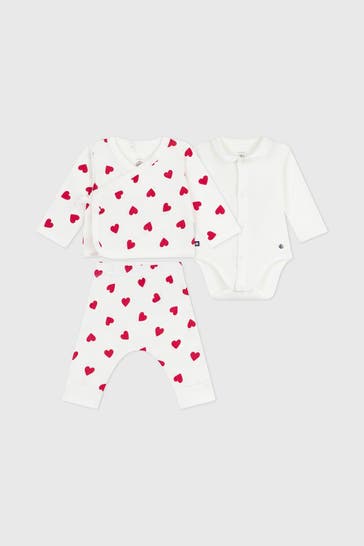 PETIT BATEAU Set: Body, Wickelshirt und Jerseypants