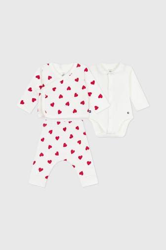 PETIT BATEAU Set: Body, Wickelshirt und Jerseypants