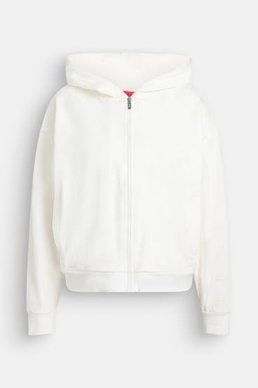 HUGO - Sweatjacke 'Flocky' ecru