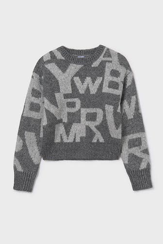 MAYORAL Strickpullover grau gemustert