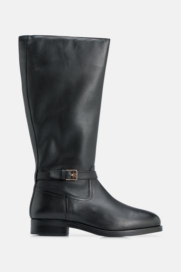 TOMMY HILFIGER Lederstiefel 'Clara' schwarz