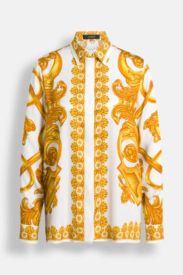 VERSACE - Seidenmix-Bluse gemustert