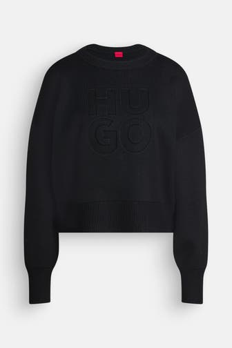HUGO Wollmix-Pullover 'Sisminye' schwarz