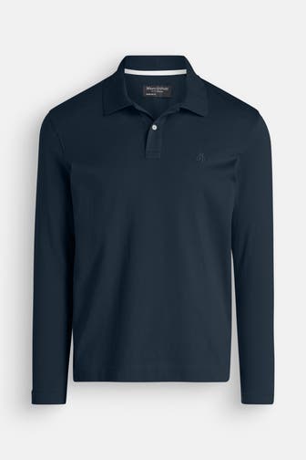 MARC O'POLO Langarm-Polo dunkelblau