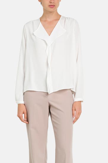 RIANI Seidenmix-Blusenshirt weiß