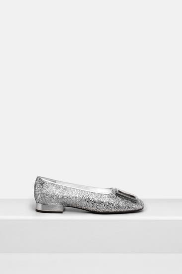 FERRAGAMO - Ballerinas 'Myrna' silber