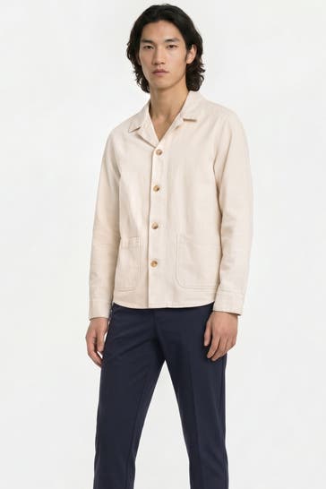 GOLDGARN DENIM Leinenmix-Overshirt creme