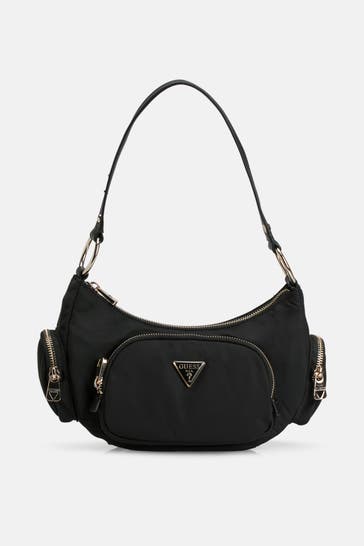 GUESS Schultertasche 'Eco Gemma' schwarz