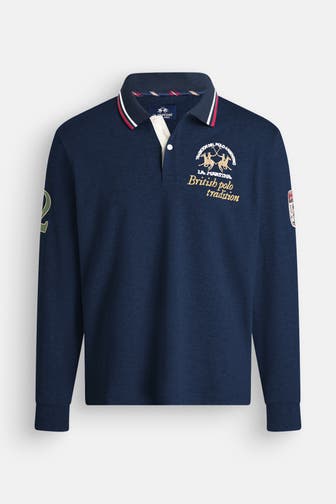 LA MARTINA Longsleeve-Polo schwarzblau