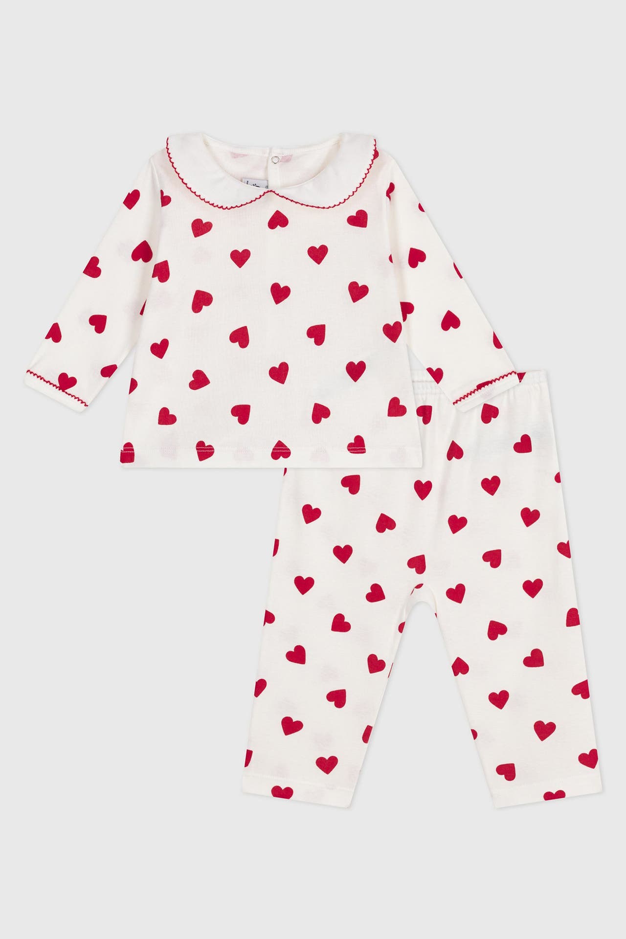 PETIT BATEAU Pyjama weiß gemustert, Bild 1